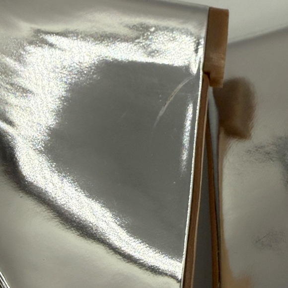 Jewel Badgley Mischka Silver Leather Sparkle Ankle Open Toe Strappy Sandal SZ 7 - Picture 7 of 16